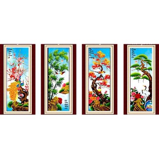 Tranh đính đá tứ quý Tùng cúc trúc mai DF251
