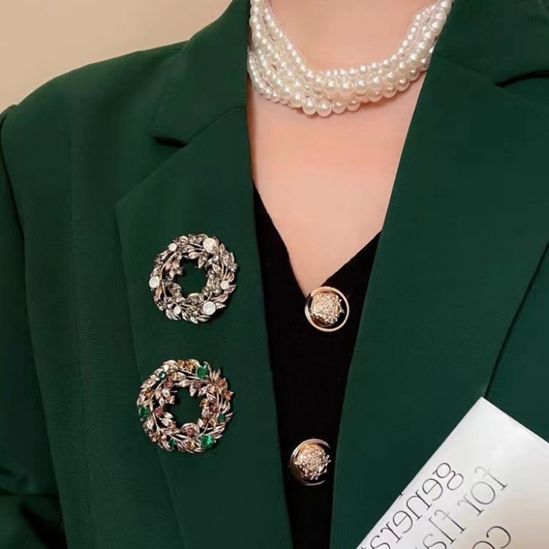 Trâm Cài Áo Hình Hoa Đính Đá Sang Trọng Phong Cách Vintage