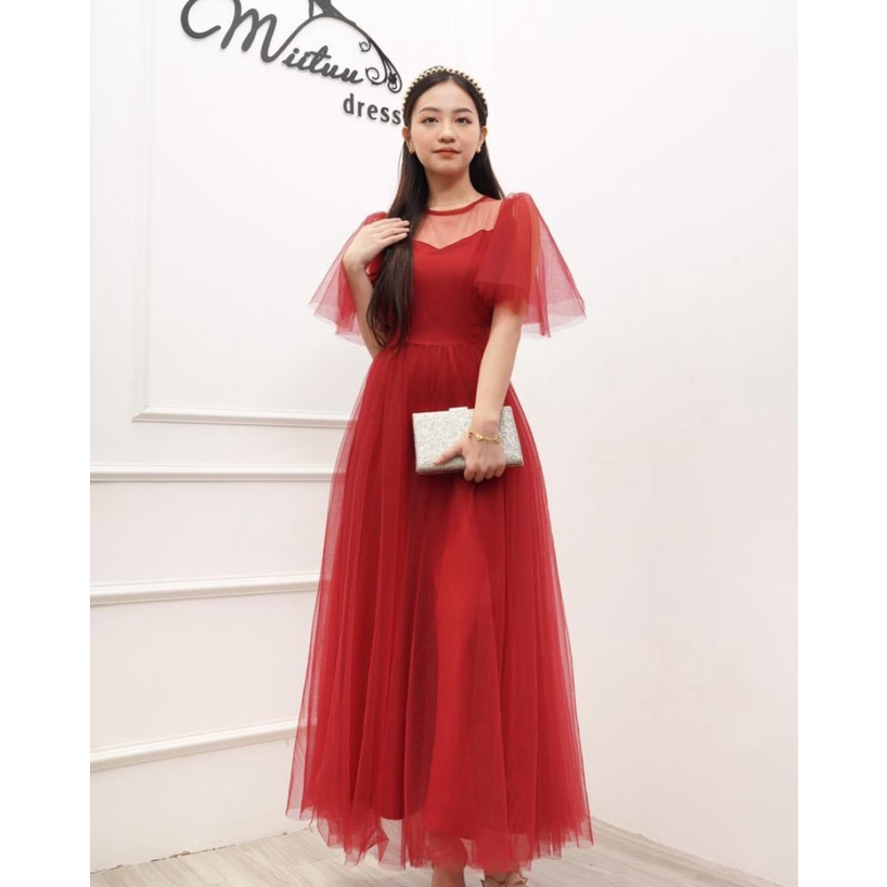 (Mẫu Mới) Mẫu Mới Thiết Kế Hợp Thời Trang -- Đầm Lưới Cực Thanh Lịch Dịu Dàng Đẹp Y HÌnh UP h.h.p