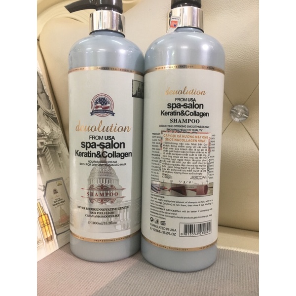 (Chính hãng Dầu gội xả deuolution spa salon keratin collagen hương thơm mềm mượt