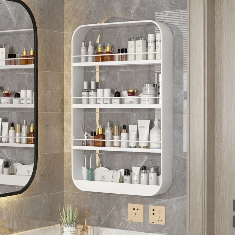Kệ treo tường ký túc xá đục lỗ miễn phí giá treo tường nhà vệ sinh Kệ trang điểm tủ đựng đồ đa chức năng