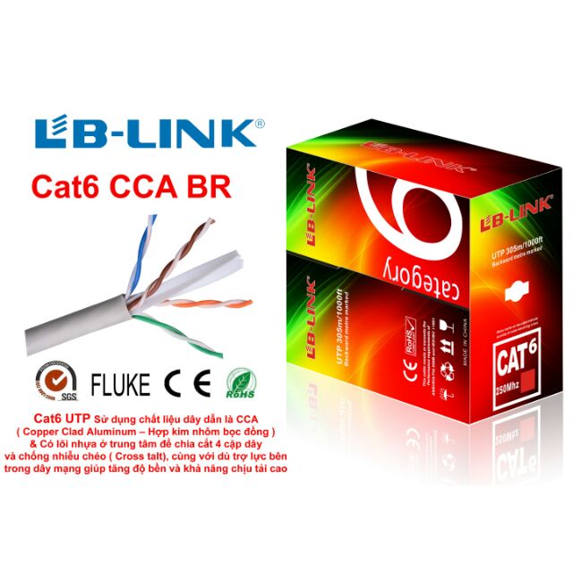 45m dây mạng cat6 lblink bấm sẵn hai đầu loại tốt