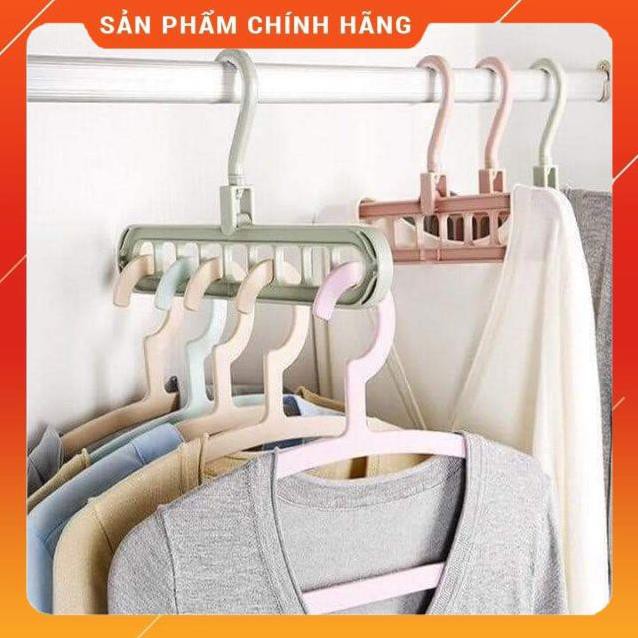 [ HÀNG SIÊU TỐT] Móc 9 lỗ treo quần áo đa năng gấp gọn