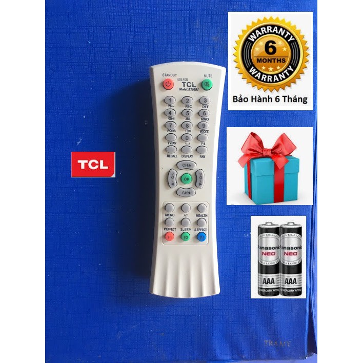 Remote Điều Khiển TiVi TCL model R166B1 dầy cong đời cũ-tặng kèm pin ,Remote Điều Khiển TiVi TCL CRT R166B1