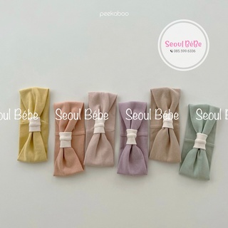 Turban bộ 2 dây trơn Muji hãng Peekaboo hè 2022 cho bé
