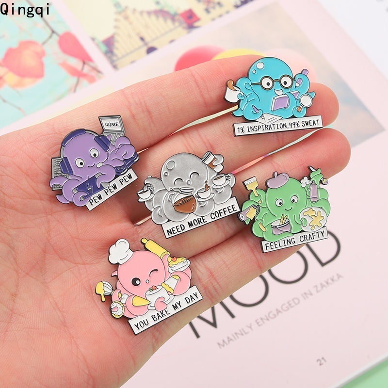 Ghim cài áo Miss Zoe phong cách bạch tuộc hoạt hình dễ thương