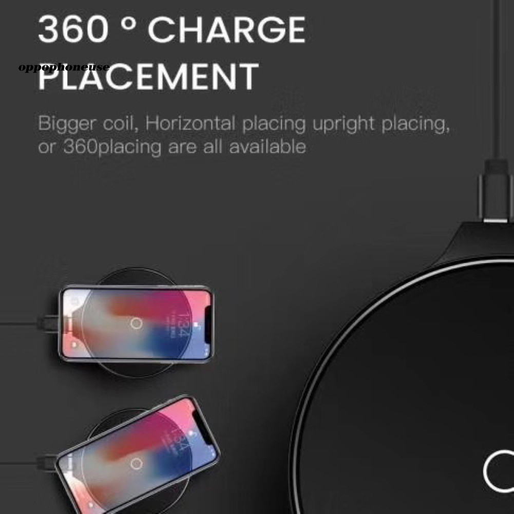 【OPHE】5W/10W Portable Fast Charging Qi Wireless Charger Pad for iPhone X XS 11 Pro Max