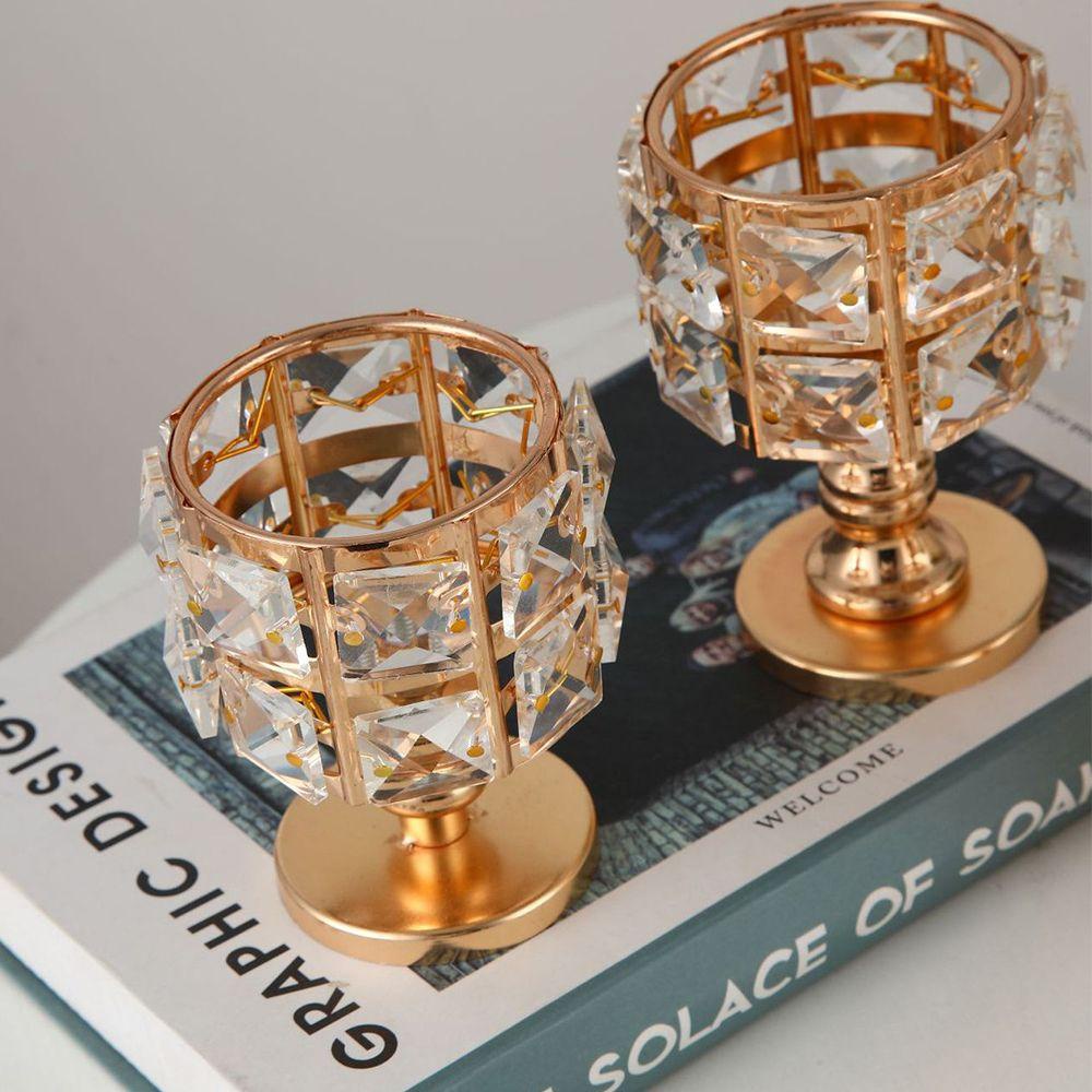 LET Giá Đỡ Nến Pha Lê Để Bàn Trang Trí Tiệc Cưới