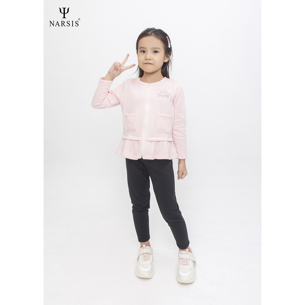 Áo khoác bé gái Narsis KL0002 màu hồng nhạt pastel Little Princess