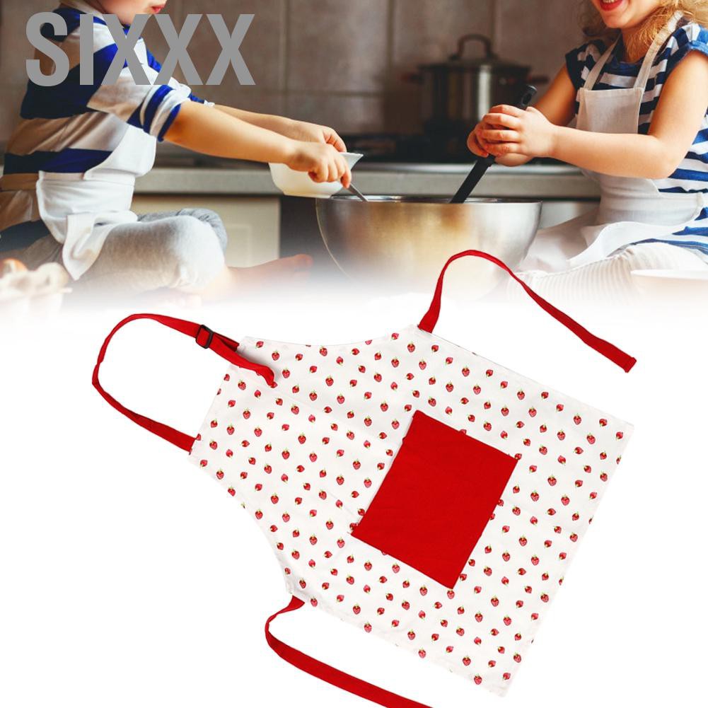 Tạp Dề Nấu Ăn In Hình Dâu Tây Xinh Xắn Cho Bé