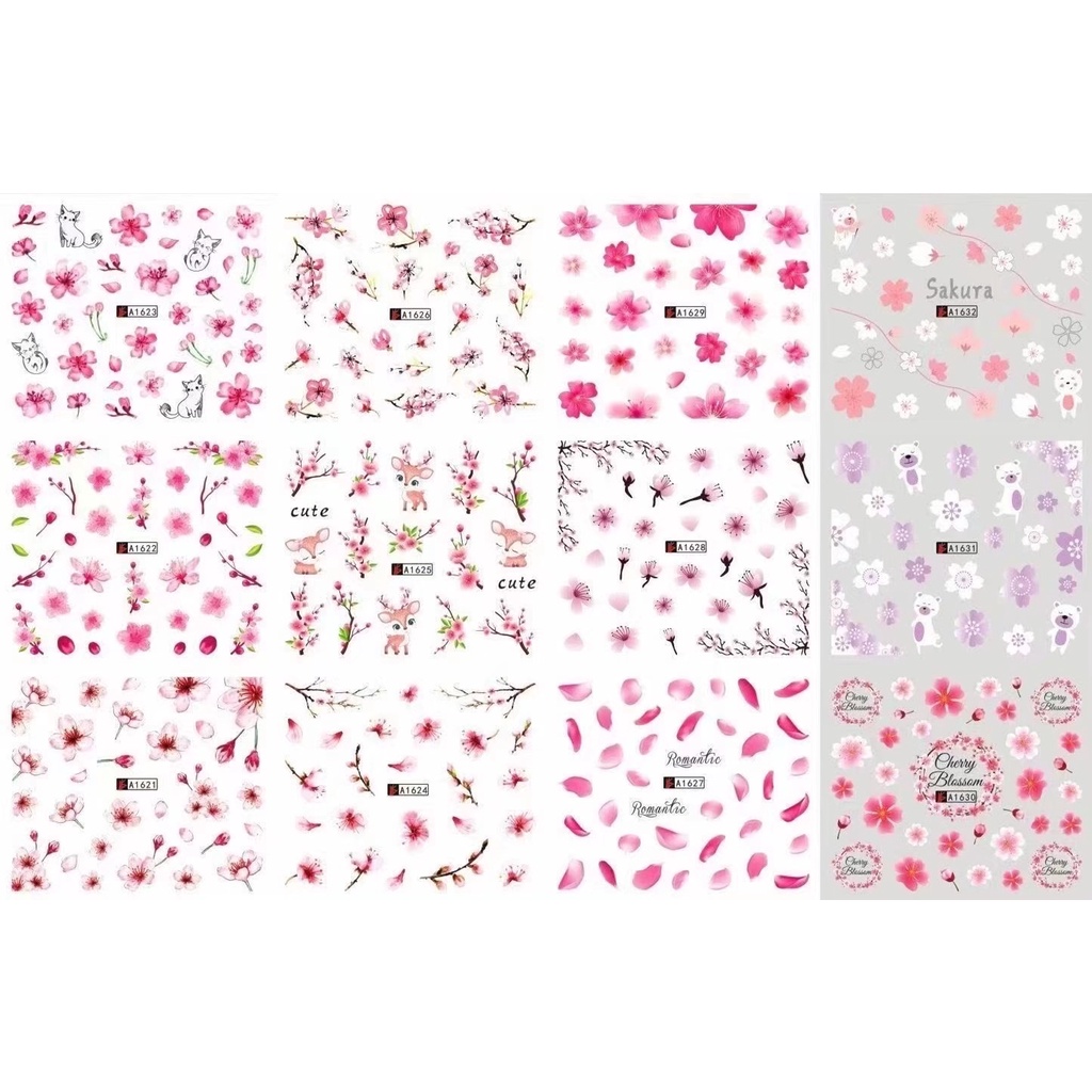 STICKER NƯỚC DÁN MÓNG tấm lớn bằng giấy A4 dùng để làm móng siêu dễ thương, dễ sử dụng