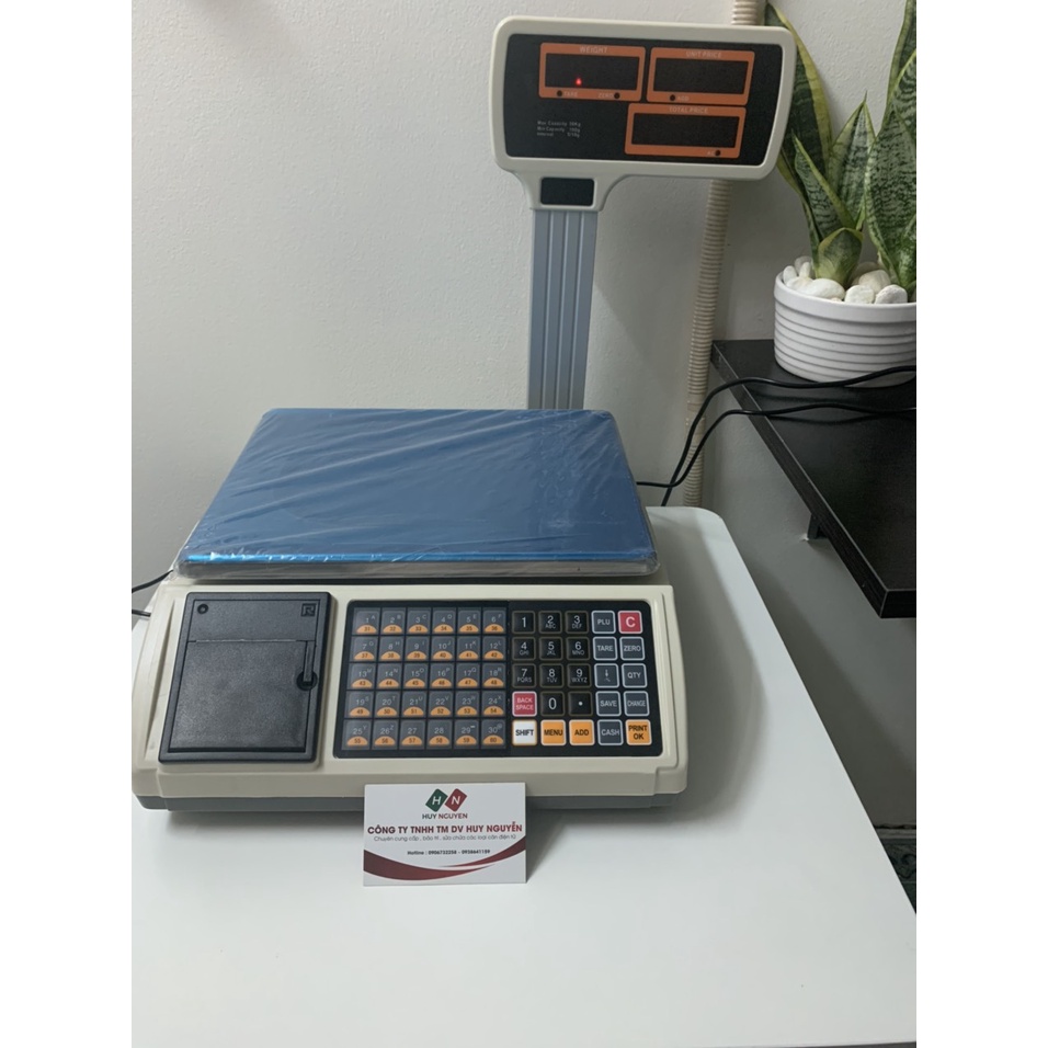 cân tính giá in bill JPB 30kg dùng cho siêu thị mini lưu 1000 mã hàng