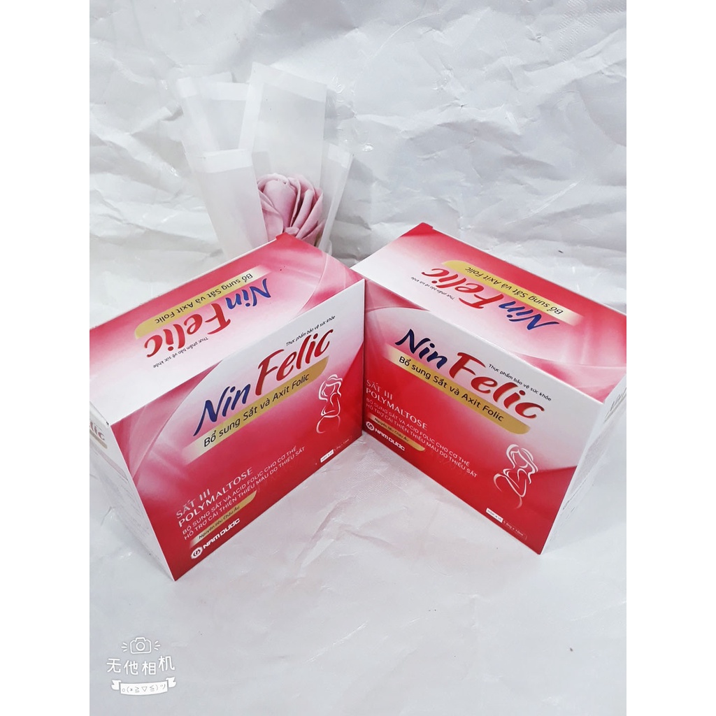 Sắt ống NinFelic, uống không gây nóng, bổ sung sắt và Acid Folic cho người lớn, bà bầu và phụ nữ cho con bú