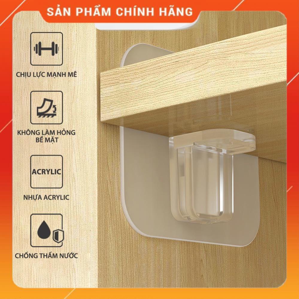 Miếng Dán Chốt Đỡ Kệ Cao Cấp MIFAN - Ke Góc Chữ L Đỡ Kệ Gỗ Treo Tường, Đợt Tủ, Khung Tranh - Không Cần Khoan Đục