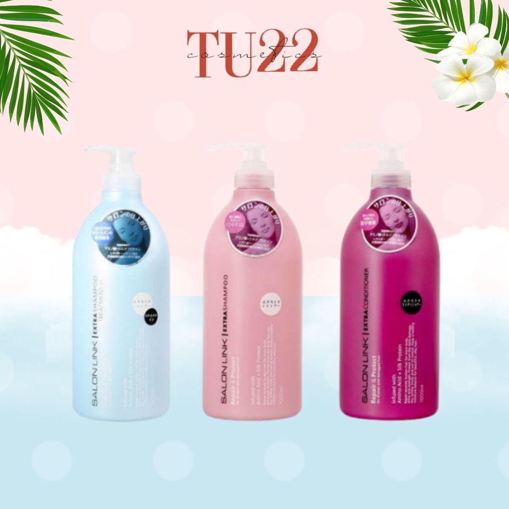 Dầu Gội Kumano Salon Link 1000ml siêu dưỡng cho tóc uốn nhuộm hư tổn hàng Nhật nội địa
