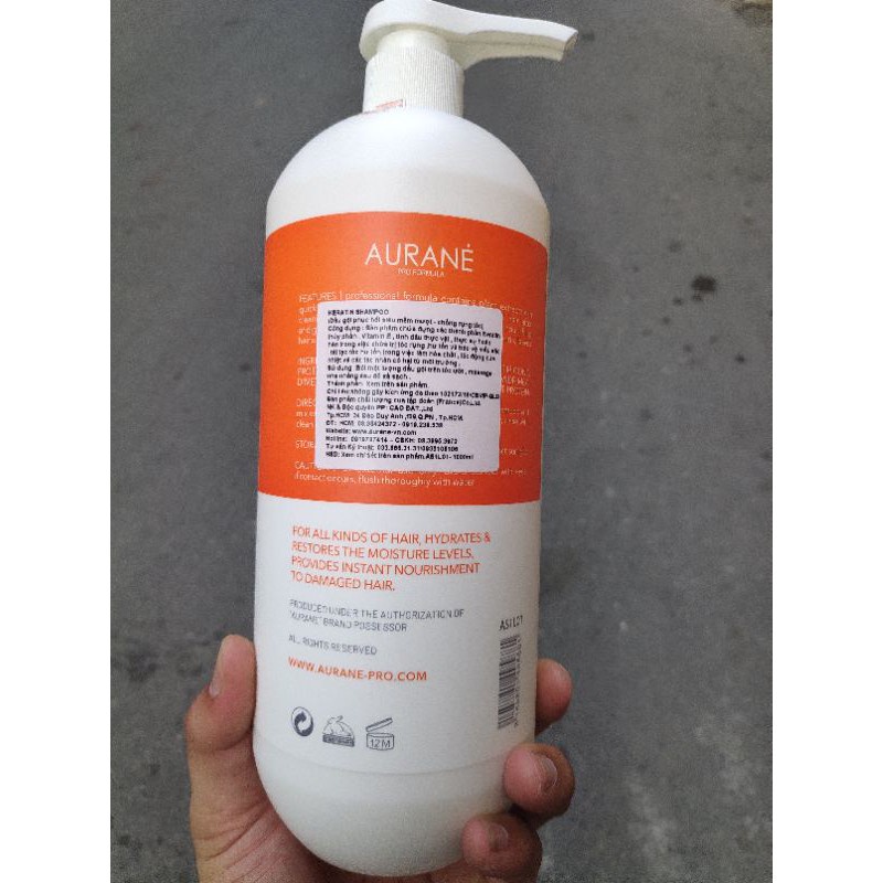 DẦU GỘI XẢ AURANE KERATIN SIÊU MƯỢT NGĂN RỤNG TÓC 1000ML