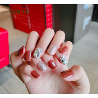 Sét móng tay giả đẹp thời trang nữ đính đá cao cấp gồm 24 móng