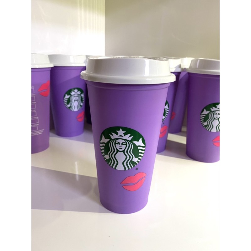 Ly Starbucks Valentine đổi màu môi khi sử dụng nước nóng - Reusable hot cup