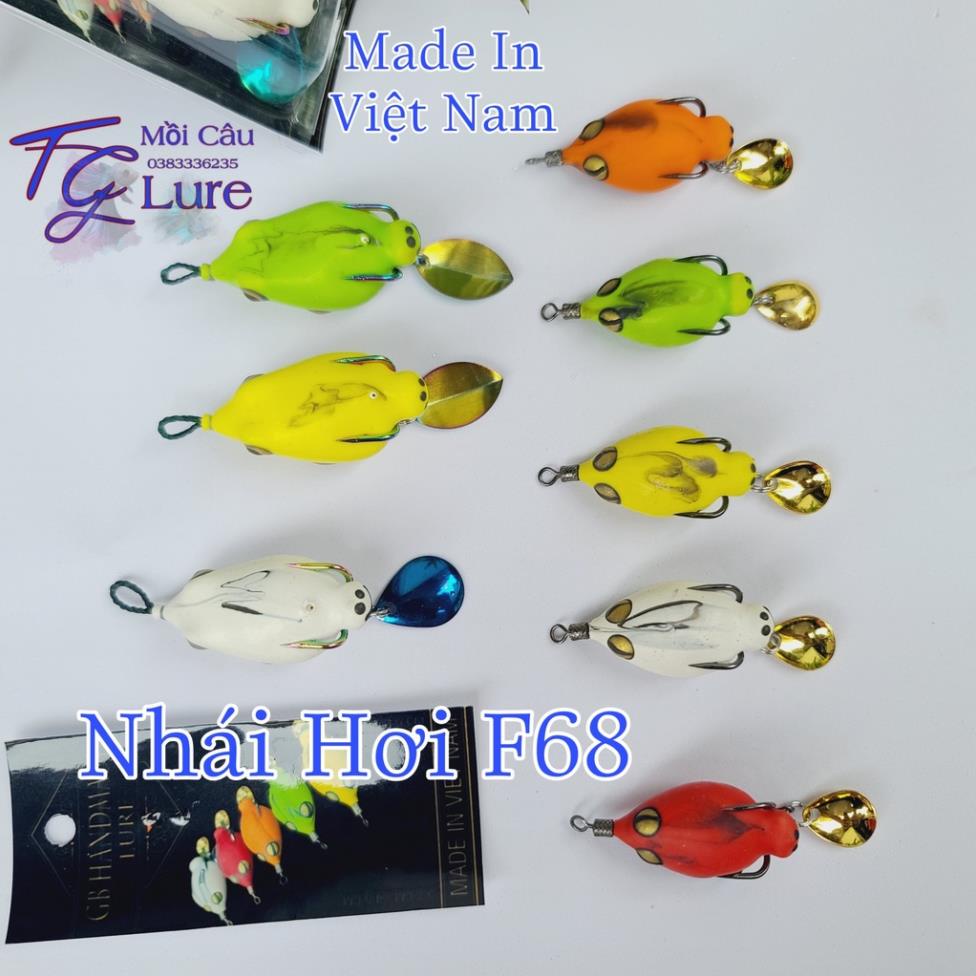Siêu Cấp Nhái hơi F68 - Nhái hơi F68s câu cá lóc sộp - Hàng chính hãng mua 3 con tặng hộp