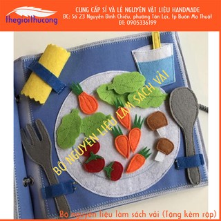 Bộ nguyên liệu làm sách vải tặng kèm rập