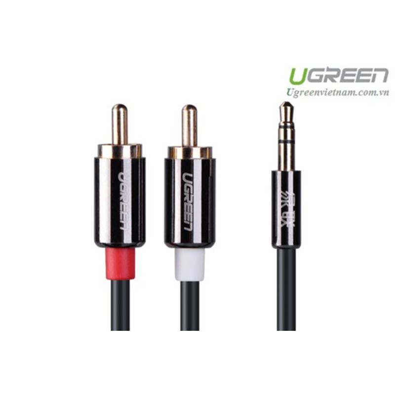 Dây loa 3.5mm ra 2 đầu AV dài 2m CHÍNH HÃNG UGREEN 10584 - Cáp audio Ugreen 10584