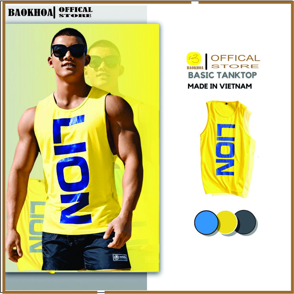 Ao ba lỗ nam LION , áo 3 lỗ, áo phông BAOKHOA SHOP SIZE L, XL, 2XL.