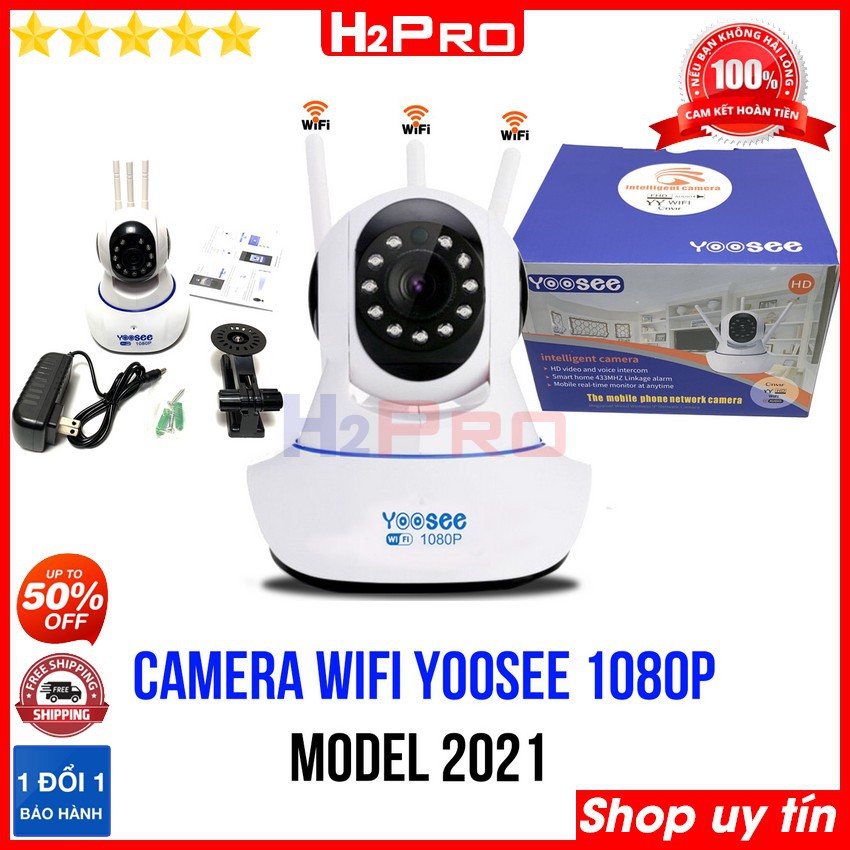 Camera wifi Yoosee 3 râu H2Pro siêu nét 1080p, camera giám sát không dây Yoosee cao cấp giá rẻ (model 2021)