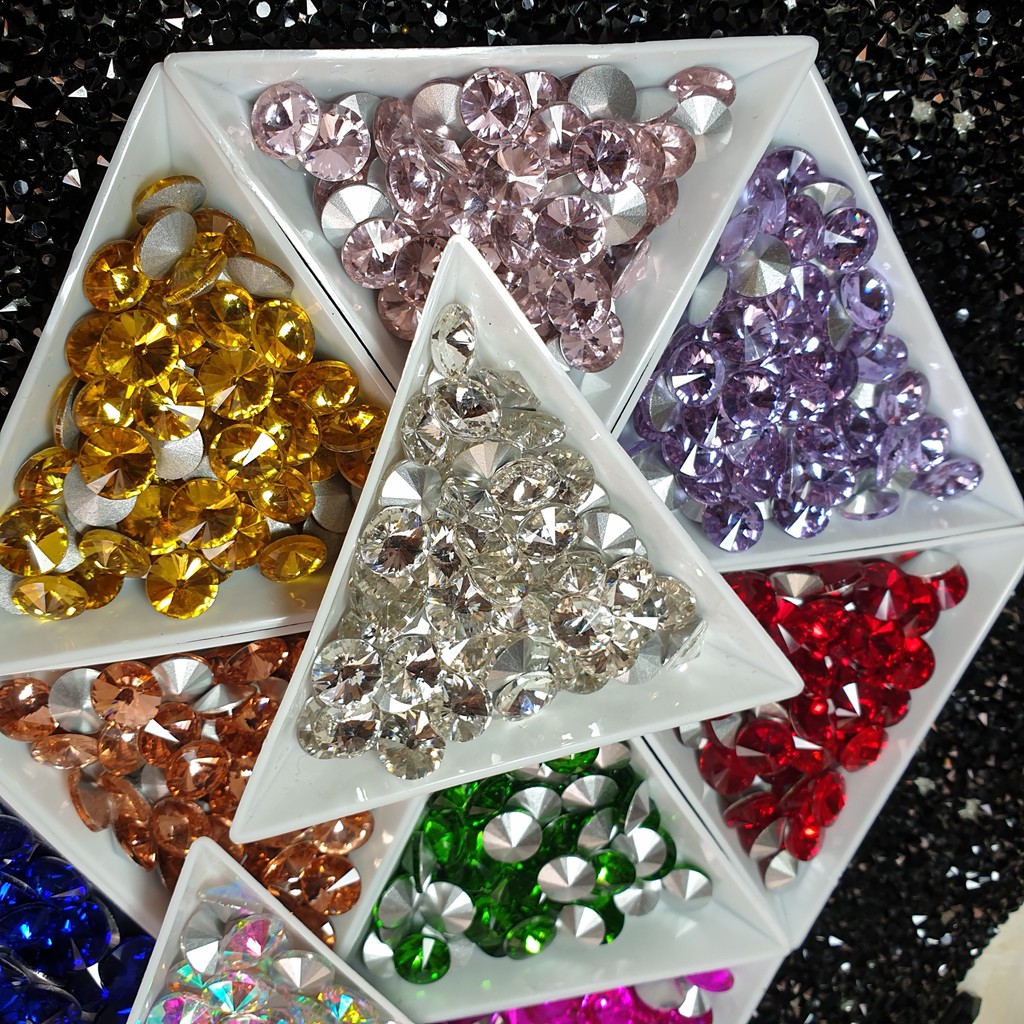 Set 10 viên đá khối chân bạc - hình tròn