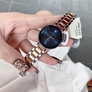 Đồng hồ nữ Anne Klein AK mặt xanh dây demi gold