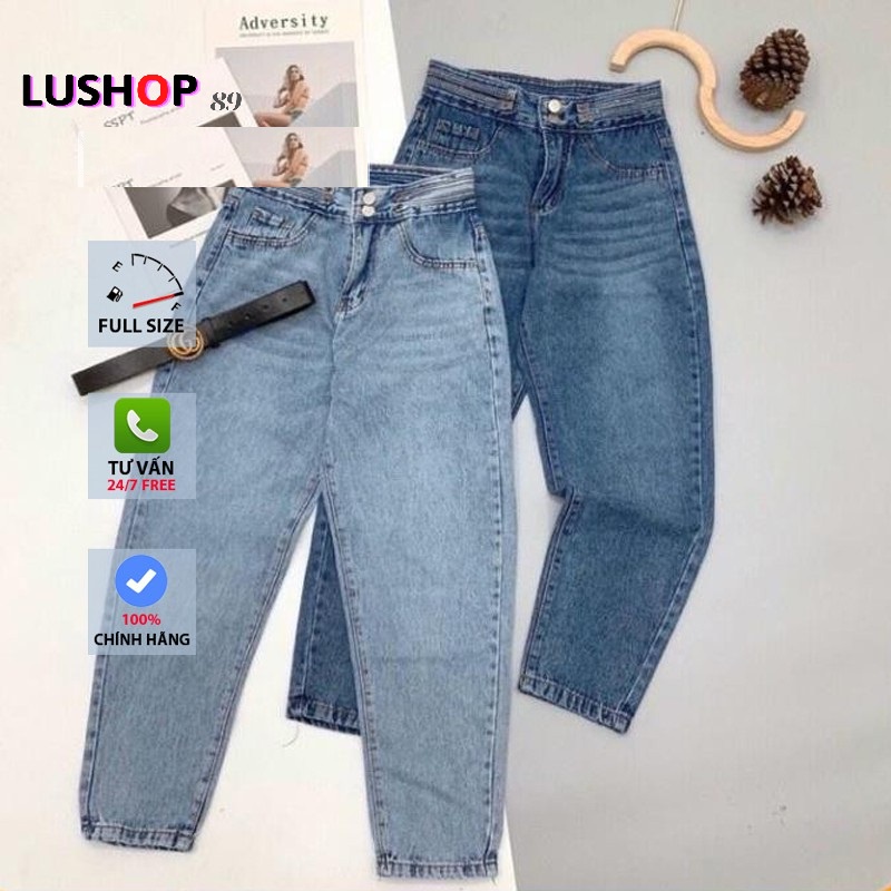 Quần baggy nữ quần jean nữ lưng cao cạp cao quần nữ đẹp 3 size S M L hot Lushop89 QT14 | BigBuy360 - bigbuy360.vn