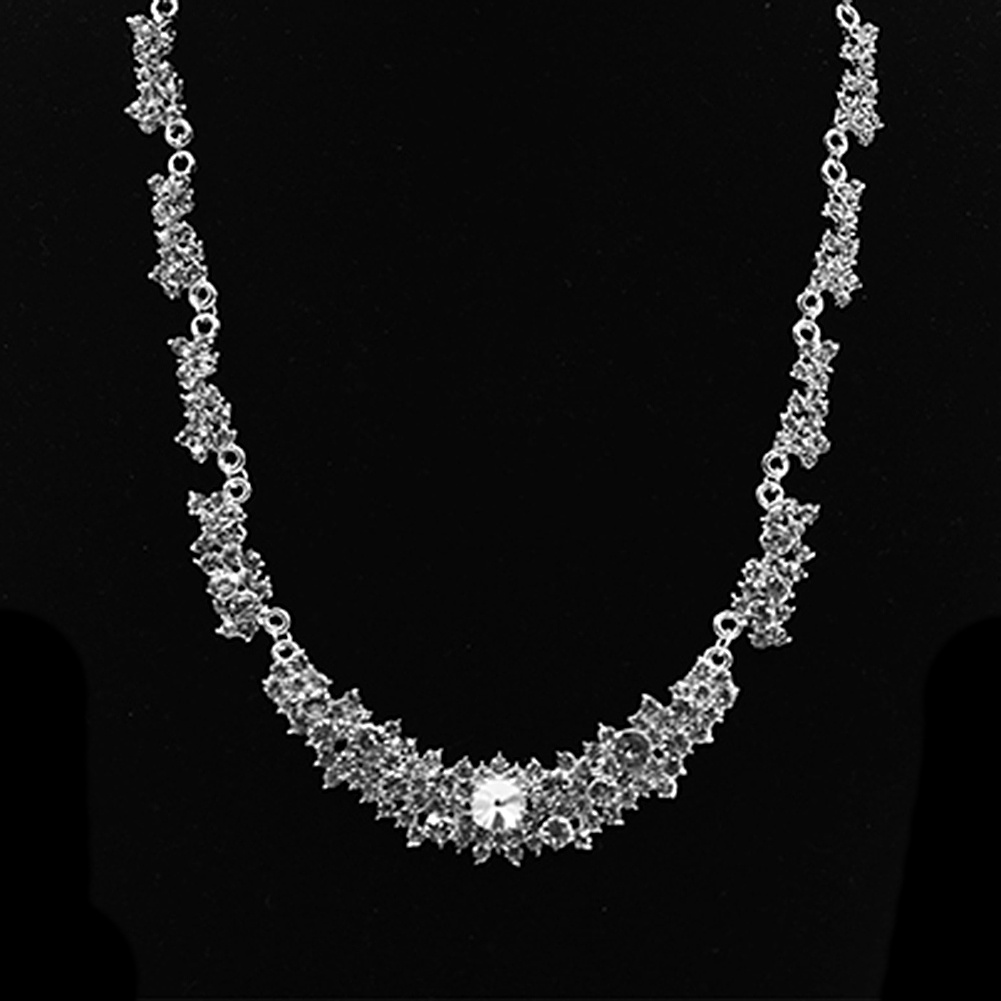 Bộ dây chuyền + đôi khuyên tai đính đá độc đáo thời trang cho nữ