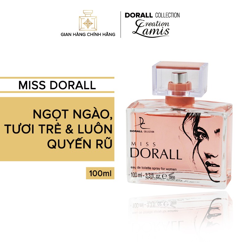 Nước hoa Dubai chính hãng dành cho nữ Dorall Collection MISS DORALL hương thơm ngọt ngào quyến rũ và luôn tươi trẻ 100ml