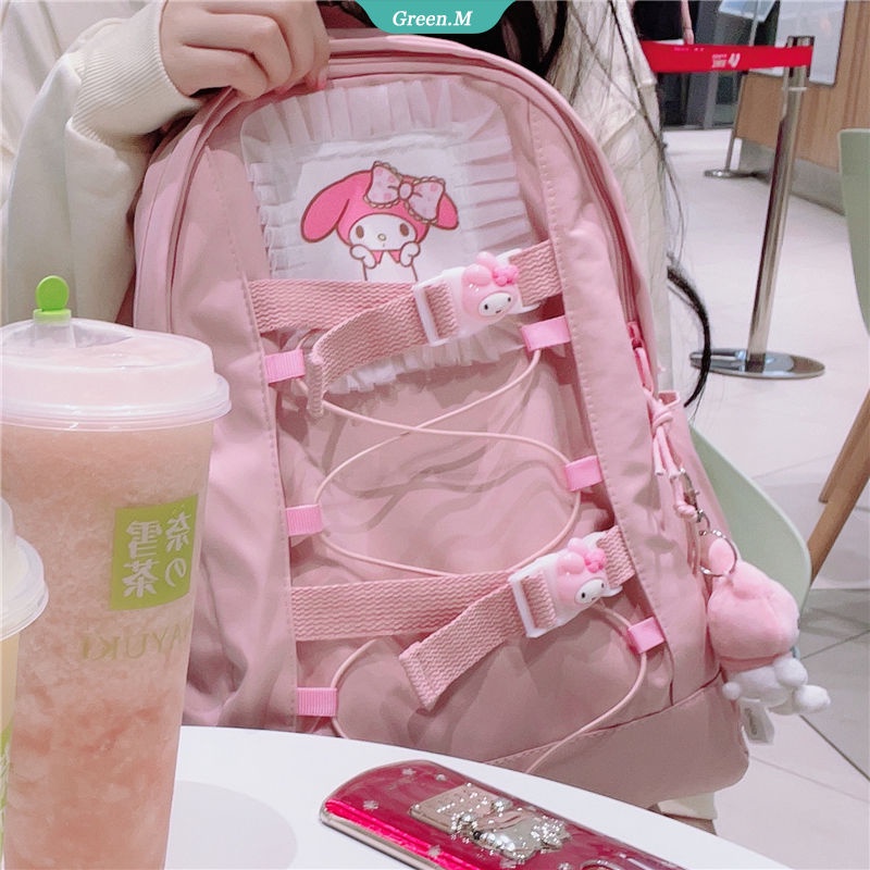 SANRIO Ba Lô Đi Học Cỡ Lớn In Họa Tiết Hoạt Hình My Melody Kuromi Dễ Thương Cho Nữ