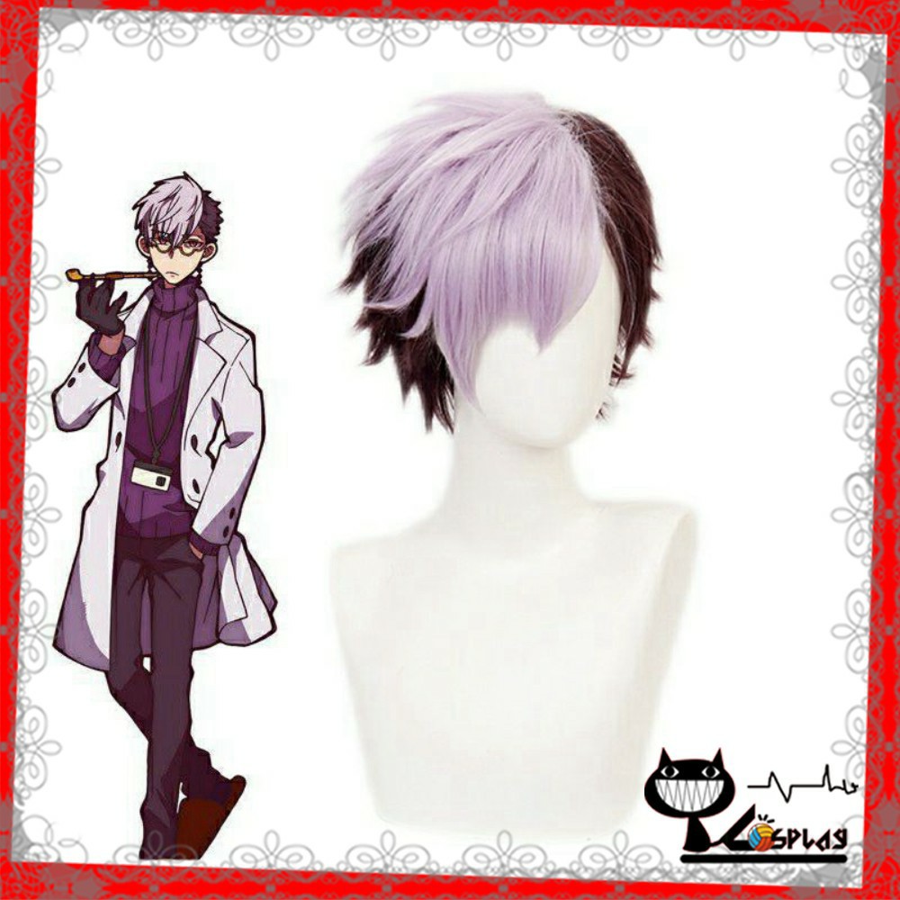 [sẵn] Wig/tóc giả Tsuchigomori Sensei - Jibaku shounen hanako-kun màu nâu tím [Miu Cosplay]