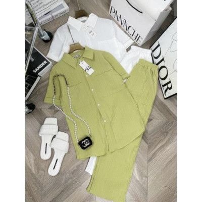 Sét bộ đũi xốp gân áo cộc quần dài thanh nhã