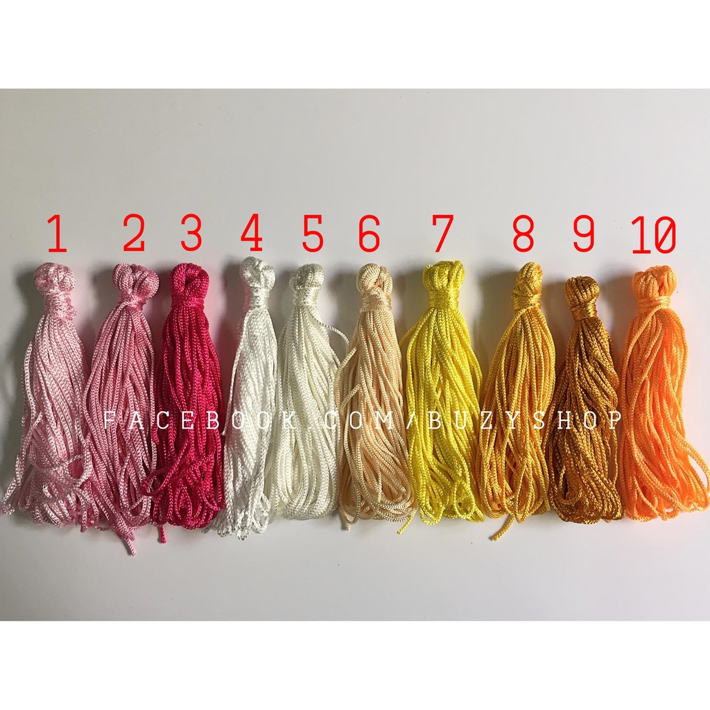 [THÊM MÀU MỚI] (bó 6m-6m5) (mã số 1-19) dây cotton thắt vòng 1mm [nguyên liệu thủ công]