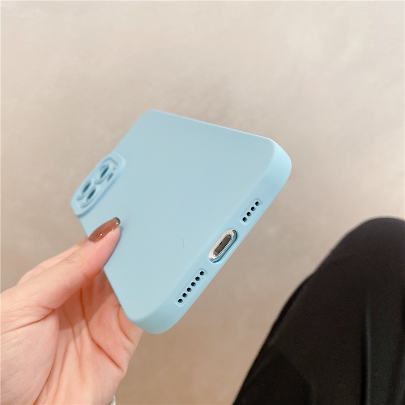 Ốp Điện Thoại Silicone Mềm Màu Kẹo Bảo Vệ Toàn Diện Cho Apple 13 promax 12 11 Pro Max mini X XR XS Max 7 8 Plus
