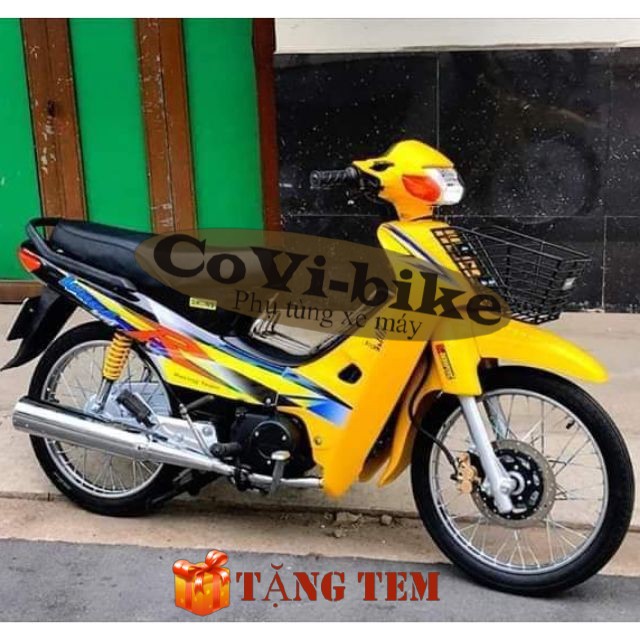 Bộ dàn áo xe Wave ZX - Anpha - 110 đời 1997 đến 2006 màu Vàng sườn Đen [CÓ TEM XE] Cụm pha đèn trước xe Wave nhỏ- SPB-DG