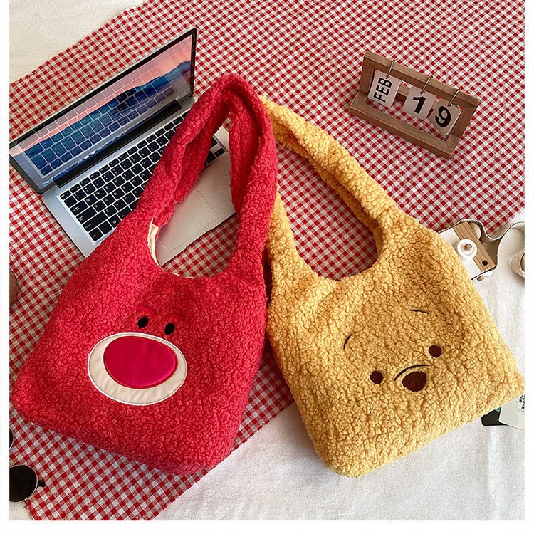 Túi Xách Đeo Vai Cỡ Lớn 2022 Họa Tiết Gấu Hoạt Hình Phong Cách Hàn Quốc Dễ Thương Cho Nữ