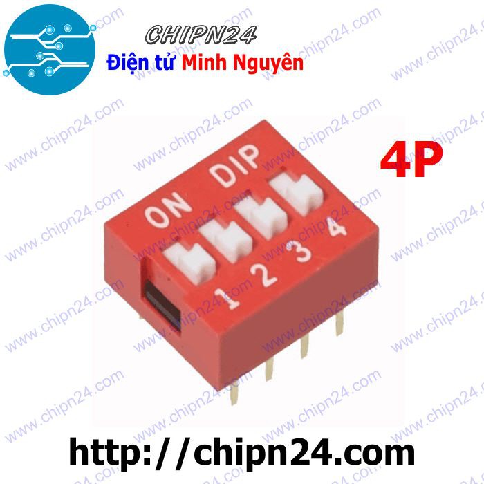 [3 CÁI] Công tắc bit 4p ĐỎ (Switch 4)