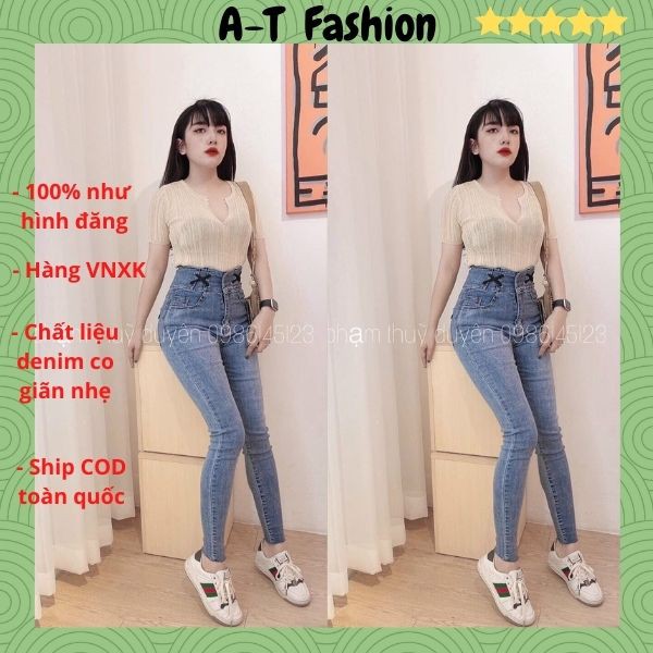 Quần Jean Nữ Lưng Cao ❤️FREESHIP❤️ Quần Bò Nữ Mẫu Mới Ôm Dáng Xinh Xắn Thời Trang Chuẩn Hàng Shop A-T Fashion - QJNU15