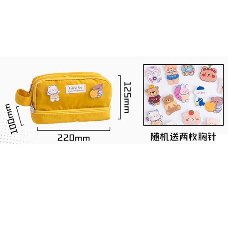 Túi Đựng Bút 3 Ngăn Sức Chứa Lớn Phong Cách Nhật Hàn Dễ Thương Cho Nữ Sinh