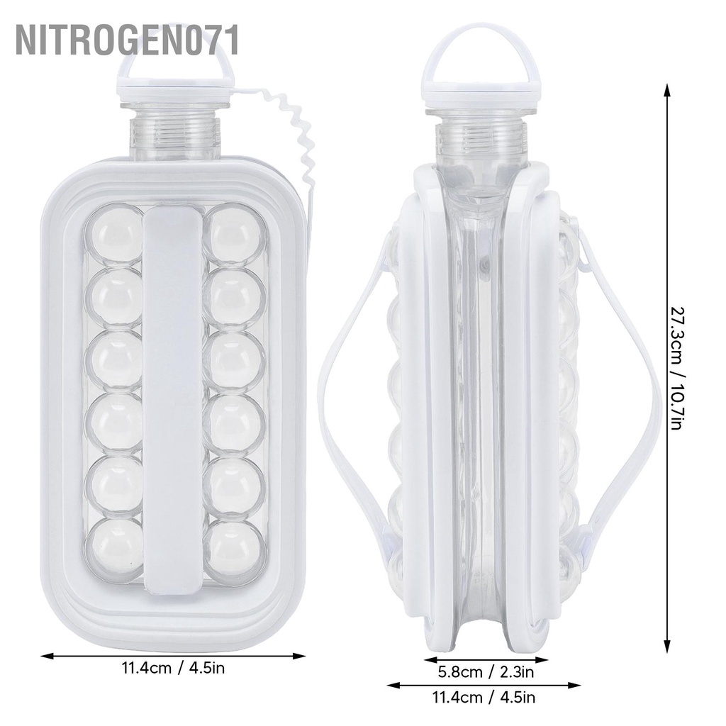 ❤️ Nitrogen071 Khay làm đá viên tròn, thạch bi thông minh có nắp đậy Máy làm đá có thể gập lại Ấm đun nước bằng nhựa silicon di động Khuôn chai để sử dụng tại nhà