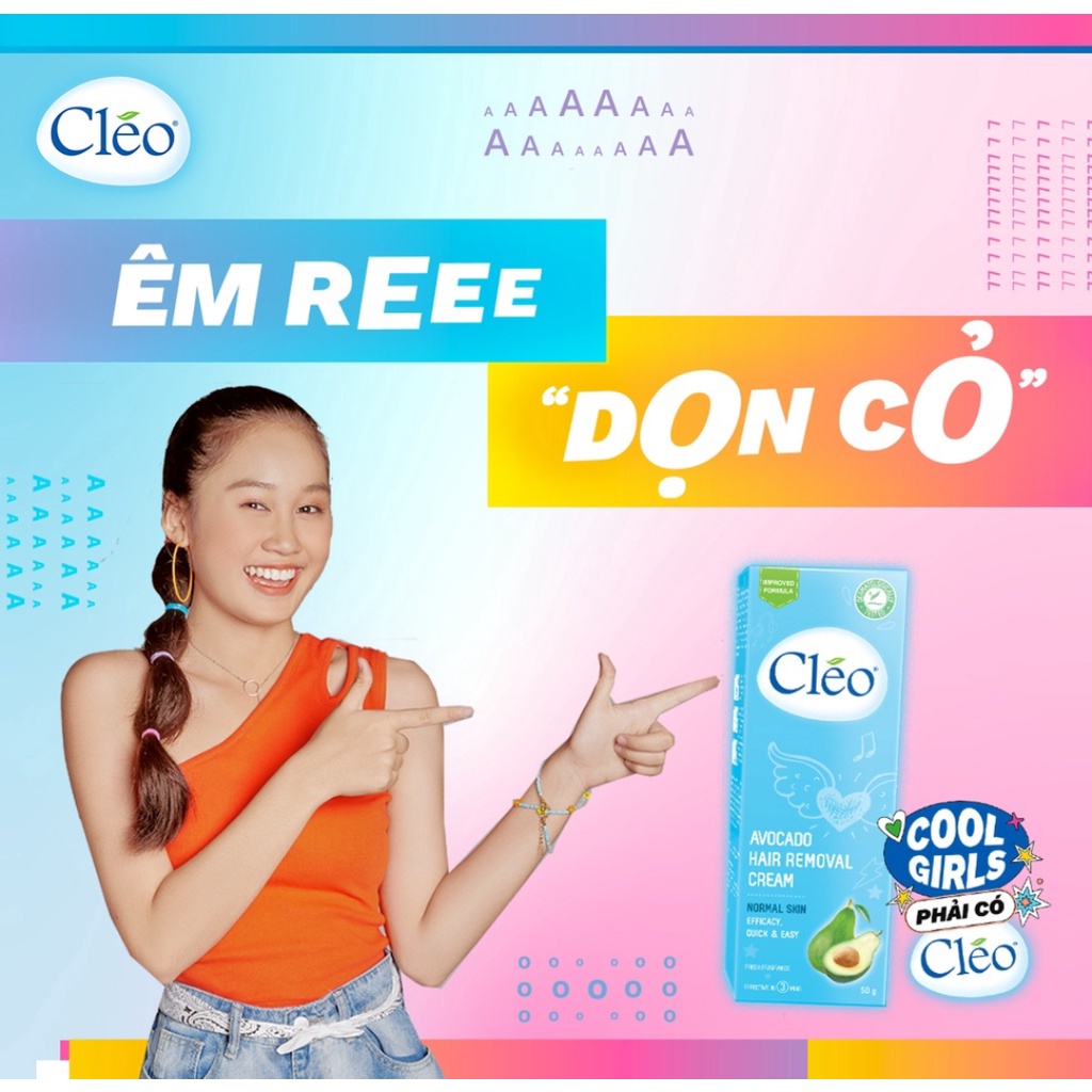 Bộ đôi Kem tẩy lông Cléo cho da thường 50g và Gel dịu da Cléo giúp chậm mọc lông 50g