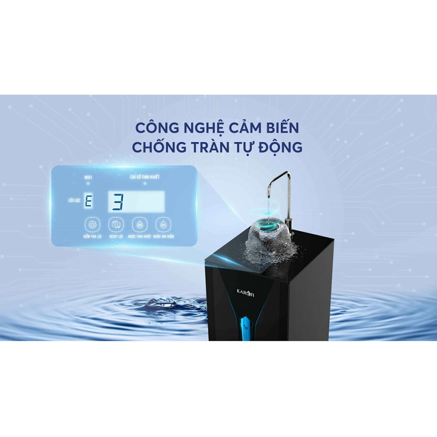 Máy lọc nước 11 lõi Hydro-Ion KAE-S65 Karofi, Màng RO 100 GPD Purifilm Mỹ - Bảo hành 36 tháng