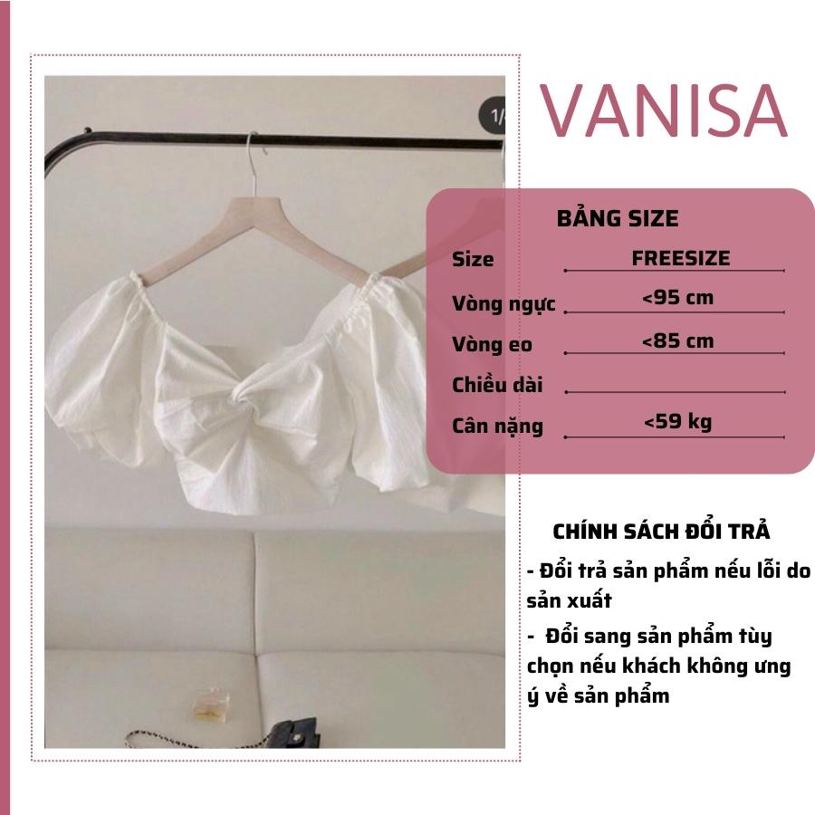 Áo trễ vai croptop kiểu nữ bigsize tay phồng tay bồng VANISA CT015