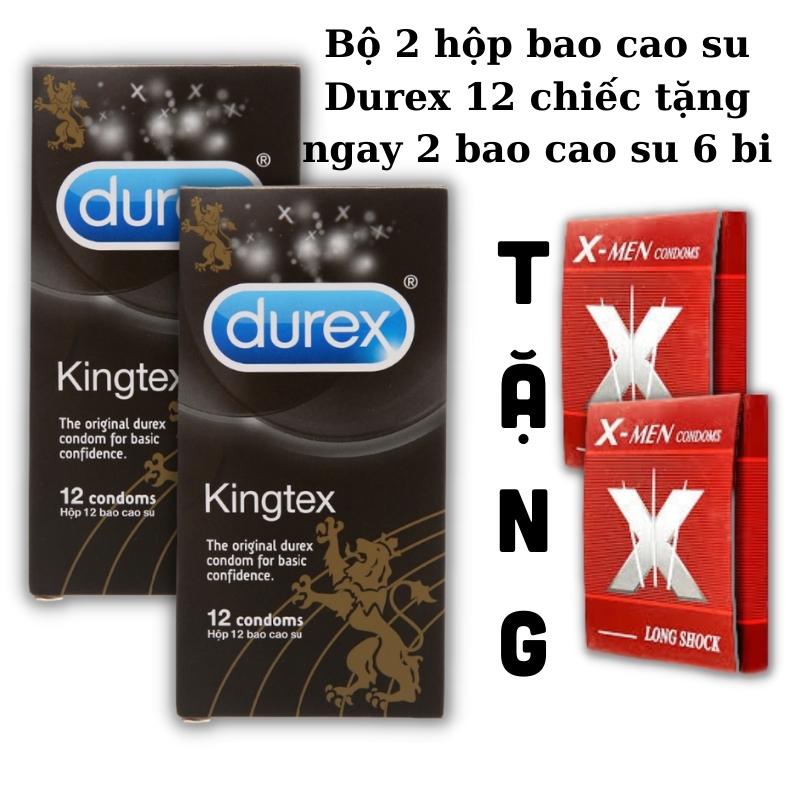 Bộ 2 hộp bao cao su Durex 12 chiếc tặng ngay 2 bao cao su 6 bi