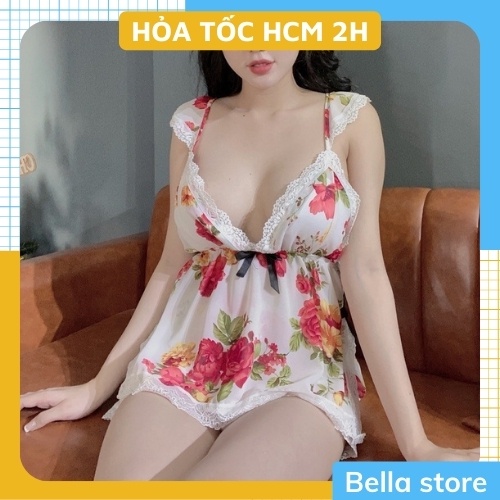 Đồ Ngủ 2 Dây, Đồ Ngủ Sexy Nữ, Áo 2 Dây Cúp Ngực Phối Ren Kèm Quần Đùi Chất Voan Cát Cao Cấp Siêu Cute, Freesize Dưới 56k