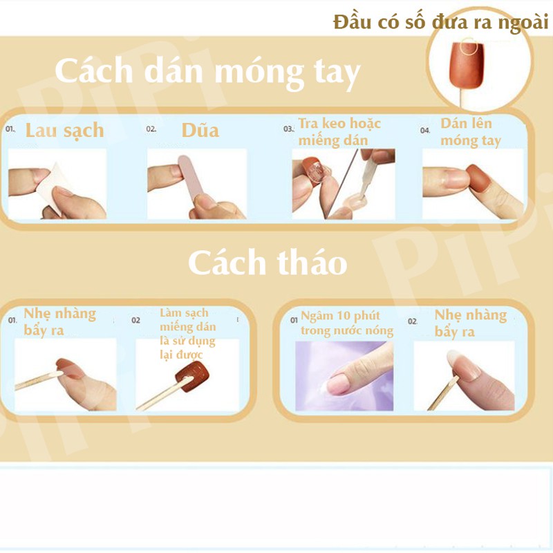 Móng tay giả dài đầu nhọn đẹp Bộ 24 chiếc đủ size Móng úp sơn bóng lấp lánh Kèm keo 1534