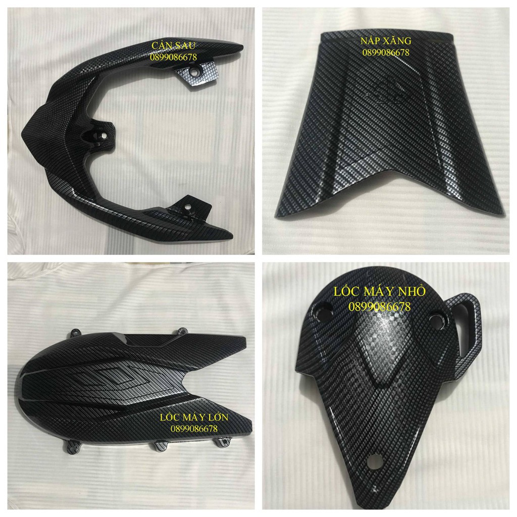 Ốp Carbon Xe AirBlade / AB 2016, 2017, 2018, 2019, Phụ kiện Đồ chơi, trang trí, bảo vệ xe máy Air Blade Cacbon